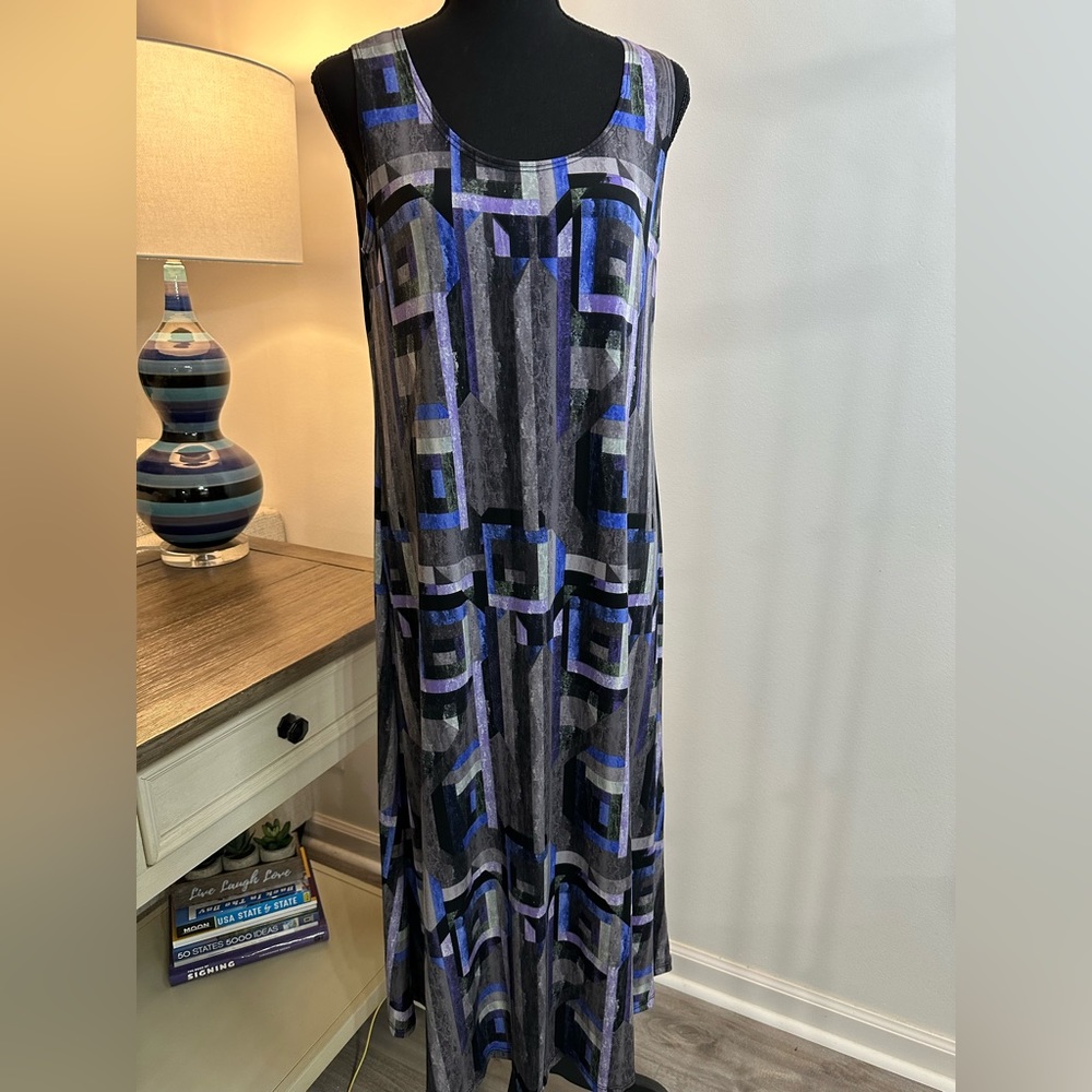 Pretty Woman Abstract Geometric MIDI Dress - Size M
